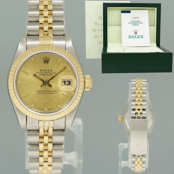 MINT PAPERS Ladies Rolex DateJust 26mm Two Tone Champagne Gold Jubilee main image 7
